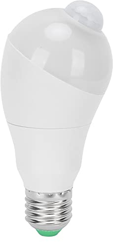 Bombilla de inducción con detección de movimiento E27, encendido/apagado automático, lámpara de inducción LED de 7 W para iluminación de pasillo, balcón, luz blanca pura de 85-265 V