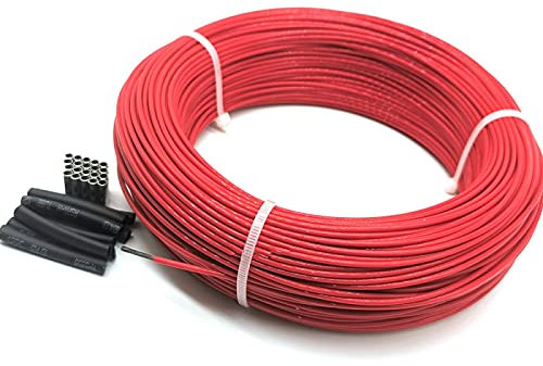KEPOHK 12K 33 Ohm Gummi Kohlefaser Heizkabel Flammhemmend Elektro-Thermodraht Bodenheizung 20m