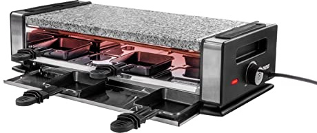 Unold Delice Basic Electric Raclette Hot Stone & Grill 48760 - Includes Reversible Grill/Griddle Plate and Granite Hot Stone - 1200W - For up to 8 Persons