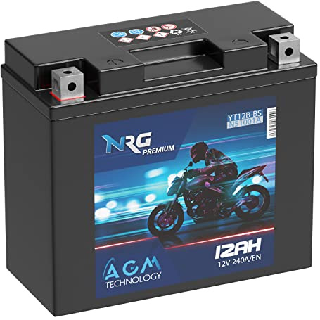 NRG YT12B-BS AGM Motorrad-Batterie 12V 12Ah YT12-B4 51001 CT12B-4 GT12B-4