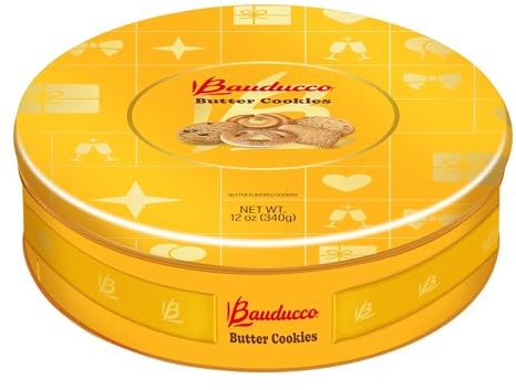 Bauducco Biscotti al burro in latta – conveniente biscotti al burro ordinati in una scatola di latta – delizioso snack dolce o regalo – 12 once (1 lattina)