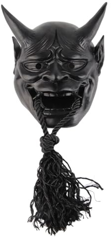 Samurai Oni Maske,Japanische Cosplay Latex Maske Anime Ghost Demon Gesichtsabdeckung Horror Weiche Gummi Kopfbedeckung Ghostface Maske Halloween Kostüm Cosplay Requisiten