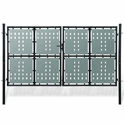 Chusui Zauntor (Einzeltor), Gartentor, Gartentür, Gartentüren, Tor Garten, Gartentüren, Garten Tore, Flügeltore, Schwarz 300x225 cm
