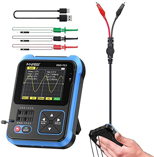 Transistor Tester, Handheld Oscilloscope Multimeter, 2.4 Inch Bandwidth LCD Multimeter OSC+DMM+Waveform Signal Generator for Automotive Maintenance