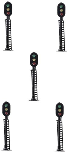 NUOBESTY 5pcs Model Train Accessories Traffic Lamp Decor Traffic Light Models Diy Table Scene Materials
