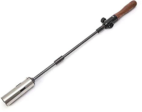 HUIOP Brûleurs d'extérieur à souder torche de désherbage manche en bois lance-flammes portable Camping Barbecue chalumeau machine pique-nique équipement de cuisine, roulette de flamme