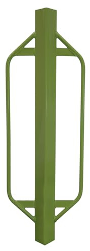 TRUTZHOLM Handramme Einschlaghammer für 5x5 cm Pfosten Stahl, grün | ergonomische Griffe, extra dicke Bodenplatte, massive Einschlaghilfe, ideal für Gartenzaun, Pfosten, Weidezaun