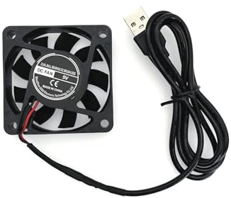 JZK 60x60x15 mm 2-polig DC 5V Mini USB Lüfter mit Kabeln 6015 kleiner leiser Lüfter 60mm 6cm 5V bürstenloser DC-Lüfter PC-Gehäuselüfter USB 3D-Drucker-Lüfter mit Kabel und Stecker