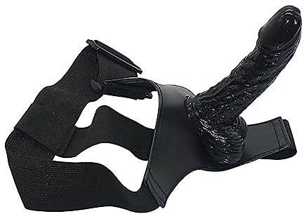 Tplkxurib Sexy Glatt Strap On Dildo Flexibel Umschnalldildo mit 15cm Penis,Einstellbar Harness Abnehmbar Analdildos Analplug Buttplug SM Adult Sexspielzeug für Manner Frauen und Lesben,Schwarz,S