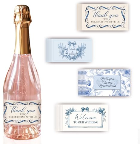 PH PandaHall 40pz Etichette per Bottiglie di Vino Adesivi per Bottiglie di Vino per Matrimonio, 4 Stili Etichette per Vino Adesivi per Damigelle D'Onore per Decorazioni per La Casa Da Festa 9x5cm