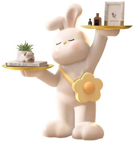 Cartoon Kaninchen Boden Tablett Skulptur, Wohnzimmersofa Dekoration, Hotelservice Statue Mit Tablett, Schmuckständer, Einweihungsgeschenk