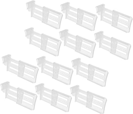 GLSTOY 12pcs Adjustable Plastic Fridge Dividers Set for Side Door and Drawer Organizer, Refrigerator Space Partition Plates for Kitchen Storage and Shelf Separation
