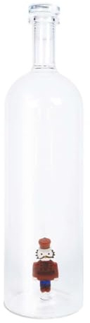 WD Lifestyle Bottiglia in Vetro Borosilicato con Decorazione Interna Schiaccianoci, 1 Litro