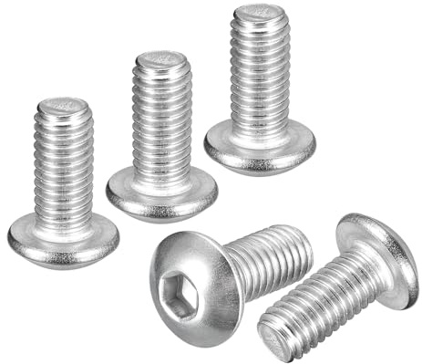 DTGN M5-0.8x10mm Linsenkopfschrauben mit Innensechskant - 200er Pack - Gut für Rennrad, Mountainbike, Auto, Motorrad - 304 Edelstahl weiß lackiert - Sechskant-Antriebsbefestigungen