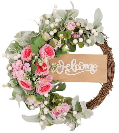 Ghirlande Primaverili per Porta D'ingresso, Ghirlanda di Peonie Artificiali di Ortensie, Decorazione per Appendere a Parete