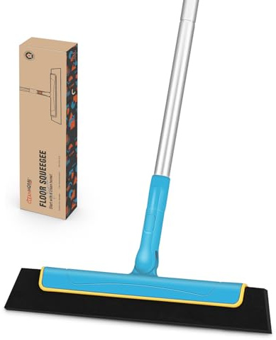 CLEANHOME Shower Squeegee for cleaning water stains on floors, pet hair, shower doors, windows, etc. Long Handled Squeegee for Shower -27in&37in&53in, Professional Wet Room Floor Squeegee (Blue)
