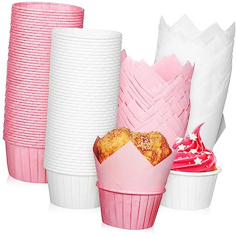 FUNNETOYU 200piezas Moldes De Papel para y Muffins Decoración Elegante para Cumpleaños y Bodas Resistentes y Desechables para Proyectos De Horneado