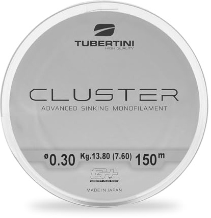 Tubertini Cluster Monofilo da Pesca Affondante 50% Nylon 50% Fluorocarbon – Bobina 150/300/1000 mt – Perfetto per la per Pesca Fresh e Saltwater (150 mt | 0,26 mm | Carico di rottura 7,42/5,20 kg)