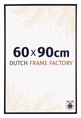 Dutch Frame Factory - Bilderrahmen 60x90 cm Schwarz Matt - Kunststoff | Antireflex-Acrylglas aus Kunststoff, Wandmontage, Geeignet für Fotos, Poster und Puzzles, Easy, Made in Holland