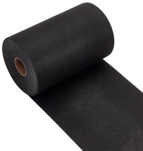 OLYCRAFT Stabilizzatore per ricamo nero tagliato via, rotolo da 20 cm x 45,7 m, stabilizzatore per taglio morbido, stabilizzatori per supporto per macchina da taglio, stabilizzatori da ricamo per