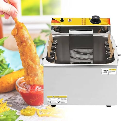 Friteuse électrique Commerciale, Machine à Frire Les Bâtonnets De Hot-Dog Au Fromage 12 L, Friteuse électrique Pour Machine à Corn-Dog Avec Température Réglable