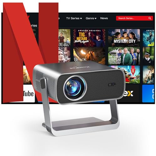 [Netflix-zertifizierter & AI-Auto-Fokus] XuanPad Beamer mit WiFi & Bluetooth Full HD 1080P Projektor 210° drehbarer Stand, Automatische Keystone-Korrektur, Staubentfernungs- und Wärmeableitungsdesign