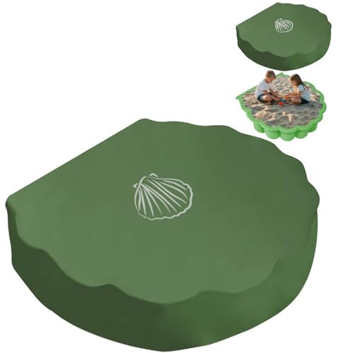 TOPJOWGA Conchiglia Sabbiera Copertura Protettiva, 100X15cm Telo di Copertura per Sabbiera Impermeabile per Giardino (verde)