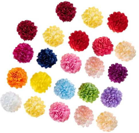 WEKAMOS 40 Künstliche Chrysantheme Stoffblütenköpfe Realistisch Mehrfarbig Für Bastelarbeiten Selbstgemacht Fotodeko Geschenk