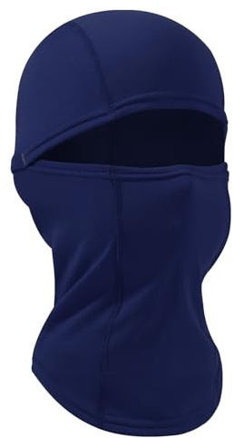 Huccik Passamontagna Invernale per Bambini, Antivento, Maschera da Sci per Ragazzi, Sciarpa Multifunzione Riscaldante Balaclava per Sciare e Andare in Bicicletta (IT, Testo, Taglia Unica, Blu Scuro)