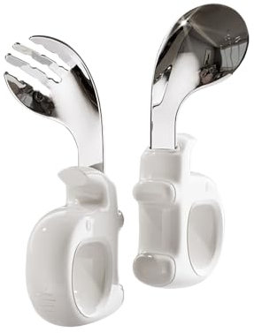 JUKOTA Abnehmbar Edelstahl Babylöffel Lernlöffel blw Löffel,2 Stück Weich Esslernlöffel Baby Löffel Brei ab 4 6 Monaten zum Selber Essen,BPA frei Breilöffel Baby Spoon Self Feeding