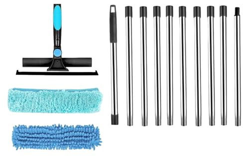 Fenayuu Épousseteur Haute Portée - Manche Long pour Plafonds Hauts,Accessoire De Nettoyage Réutilisable en Brosse pour Toiles D Araignée Ventilateur Mur Fenêtre Meuble Et Espaces
