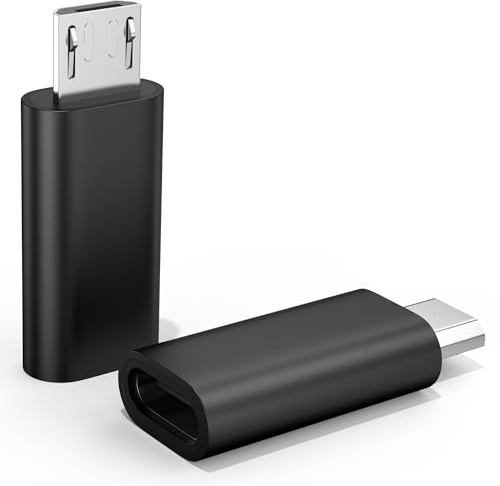 2 Pack Adapter USB C Auf Micro USB, USB Typ C (Female) zu Micro-USB (Male) Adapter für Samsung, Huawei, Xiaomi, Power Bank (Pas de Longe)