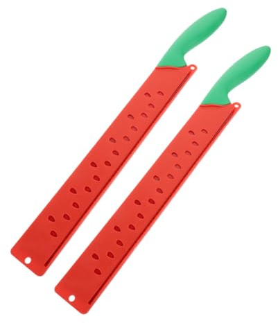 Garneck 2 piezas Cuchillo Melonero Serrado para Cortar Sandía y Melón Versátil para Pan Pasteles y Frutas Herramienta de Cocina Precisa y Fácil de Usar