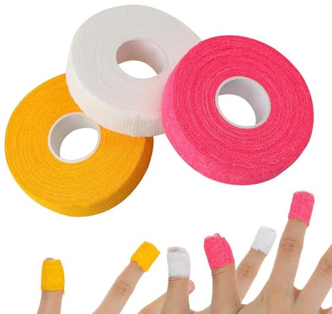 Finger Protector Tape for Hand Sewing – 3 Rolls Adjustable Thimble Tape – Soft Self Adhesive Finger Wrap for Quilting, Embroidery, Knitting and DIY Needlework Crafts