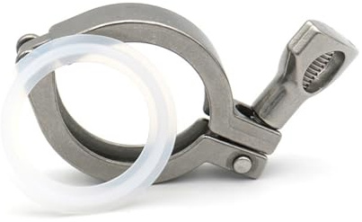 0.5 1.5 2 3 4 Tri Clamp 304 Stainless Steel Pipe Fittings 50.5mm25.4mm34mm64mm91mm119mm Ferrule OD (4INCH X K119_SS304) Plumbing Fittings