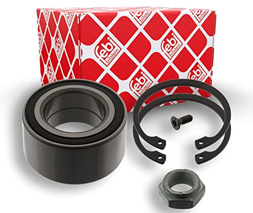 febi bilstein 05380 Radlagersatz mit Befestigungsschraube, Achsmutter und Sicherungsringen, 1 Stück | Kompatibel mit: VW GOLF II, GOLF III, JETTA II, PASSAT B2 Variant, PASSAT B3/B4, PASSAT B3/B4 Variant