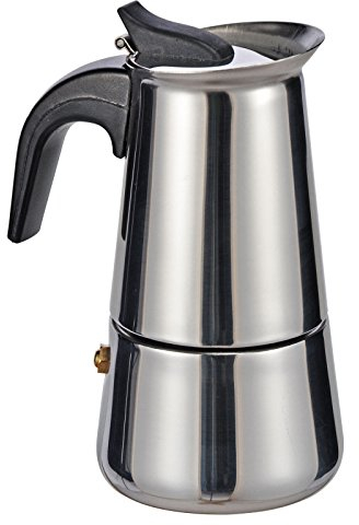 Haushalt International Edelstahl Espressokocher für 2 Tassen Espresso Kunststoffgriff 14072