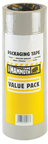 Everbuild Mammoth Packaging Tape Value Pack (Pack of 6), Clear, 48 mm x 50 m