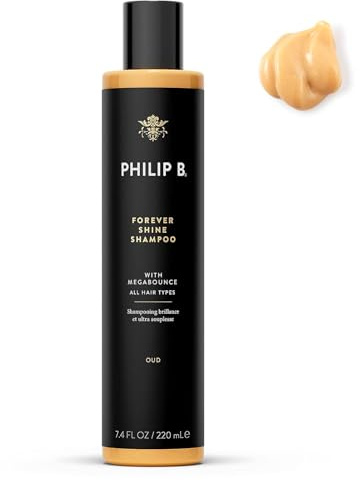 PHILIP B Forever Shine Shampoo, 7.4 fl. oz. (220 ml) - Volumizing Cleanser With Notes of Pure Oud Leaves Hair Smooth & Glossy, Reduces Frizz, For All Hair Types