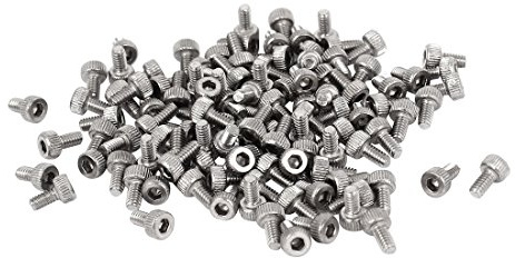 sourcing map 100pcs M2x4mm Gewinde Innensechskant Rändelschraube | Innensechskantschraube Zylinderschrauben mit Zylinderkopfschrauben Maschinenschrauben Edelstahl Gewindeschrauben, Edelstahl
