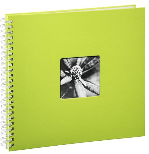 Hama Fotoalbum Jumbo 36x32 cm (Spiral-Album mit 50 weißen Seiten, Fotobuch mit Pergamin-Trennblättern, Album zum Einkleben und Selbstgestalten) grün