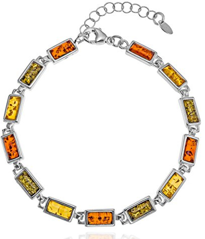 Bracelet Femme En Véritable Ambre Avec Fermoir Argent Réglable Et Finition Artisanale Soignée