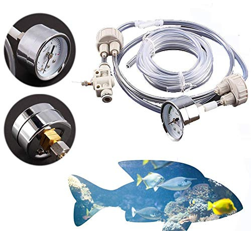 Yosoo Co2 Cap DIY CO2 System Generator Aquarium Aquarien Co2 Diffusor mit Druckprüfer und Luftschlauch für Pflanzen Fische