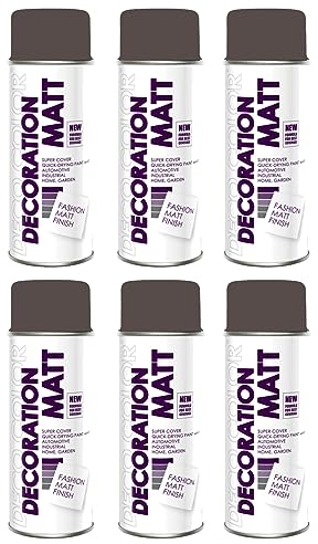 Fahrzeugteile Hoffmann 6er Sparpack DC Lackspray matt 400ml nach RAL freie Farbauswahl (6 Dosen in braun MATT RAL 8019)