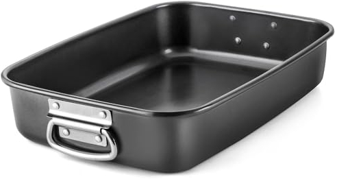 Space Home - Rustidera de Horno Universal - Bandeja de Horno Universal - Bandeja para Asar - Bandejas para Hornear con Recubrimiento Antiadherente - Fuentes de Horno - Acero al Carbono