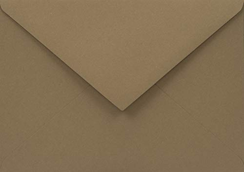 Netuno 100 Briefumschläge Braun DIN C6 11,4x16,2 cm natürlich und festlich | 140g Woodstock Noce · stilvolle braune Umschläge Naturpapier für Einladungen, Herbst, Vintage, Geburtstag & Grußkarten