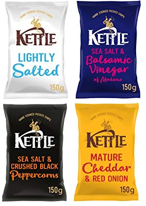 Kettle Chips Sharing Bags Selection (150g Pack of 4 Flagrant)