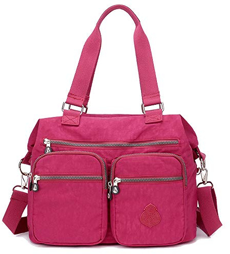 Coolives Casual Sac à Main portés épaule pour Femme Sac Tote avec Bandoulière Fuchsia