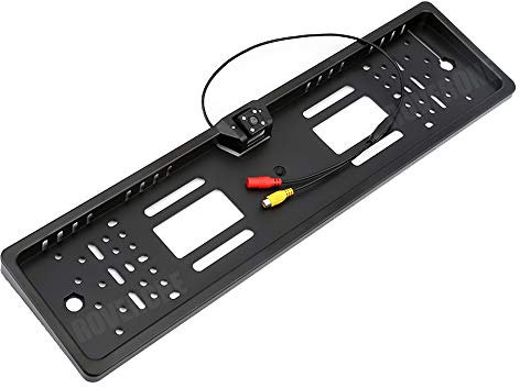 RoverOne Auto-Rückwärts Einparken Backup Camera Europa Kennzeichen Rückfahrkamera 170 ° Betrachtungswinkel wasserdichte 4 LED-Leuchten mit Perfekter Nachtsicht