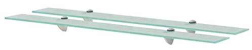 vidaXL 2X Regal Schwebend Wandregal Glasregal Glasboden Glasablage Badablage Wandablage Badregal Ablage Regale Bad Glas 90x20cm 8mm